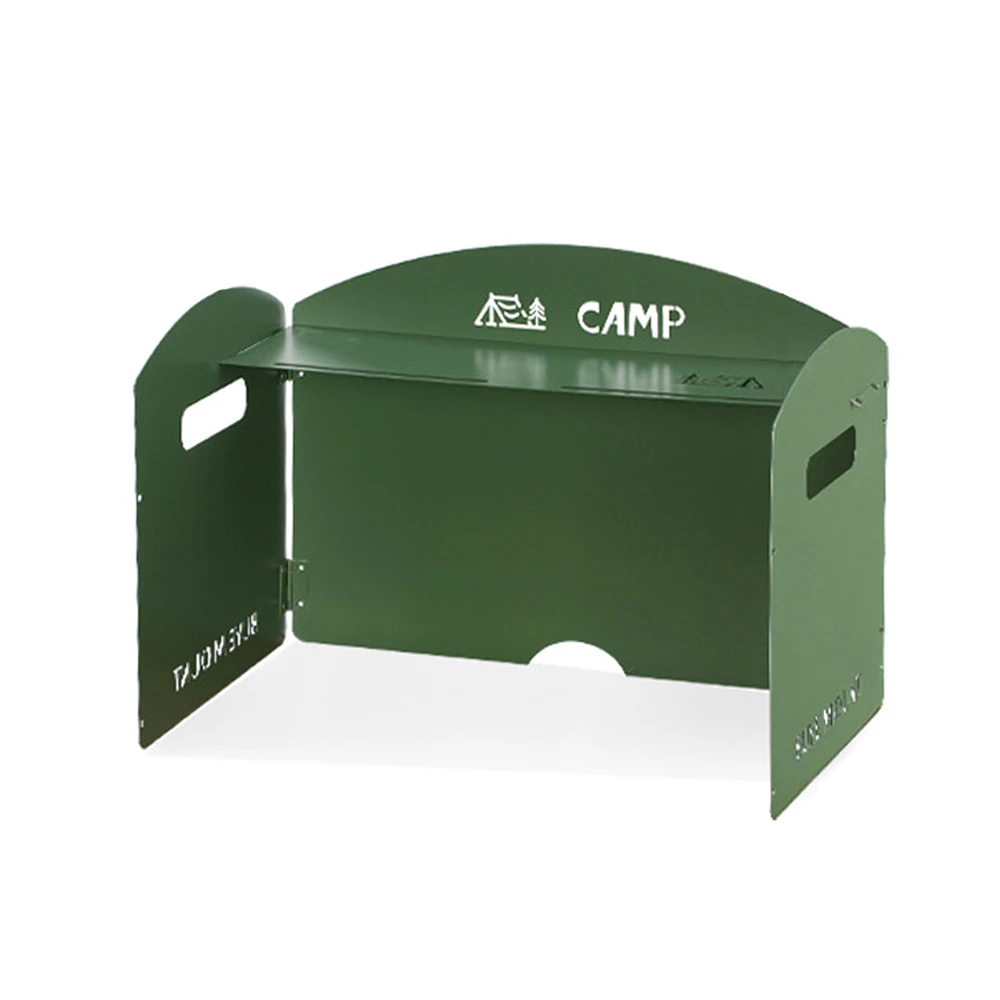 

Foldable Camping Wind Shield Portable Gas Stove Windproof Screen for BBQ Cooking Black White Khaki Army Green 42*25*30cm