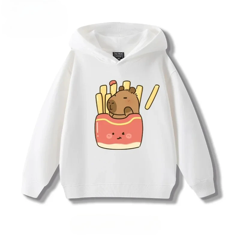 Bluza z kapturem dla dzieci Katon Capibara, chłopięca/dziewczęca, luźna, uniwersalna, wygodna, codzienna, sportowa, na zewnątrz, z długim rękawem.