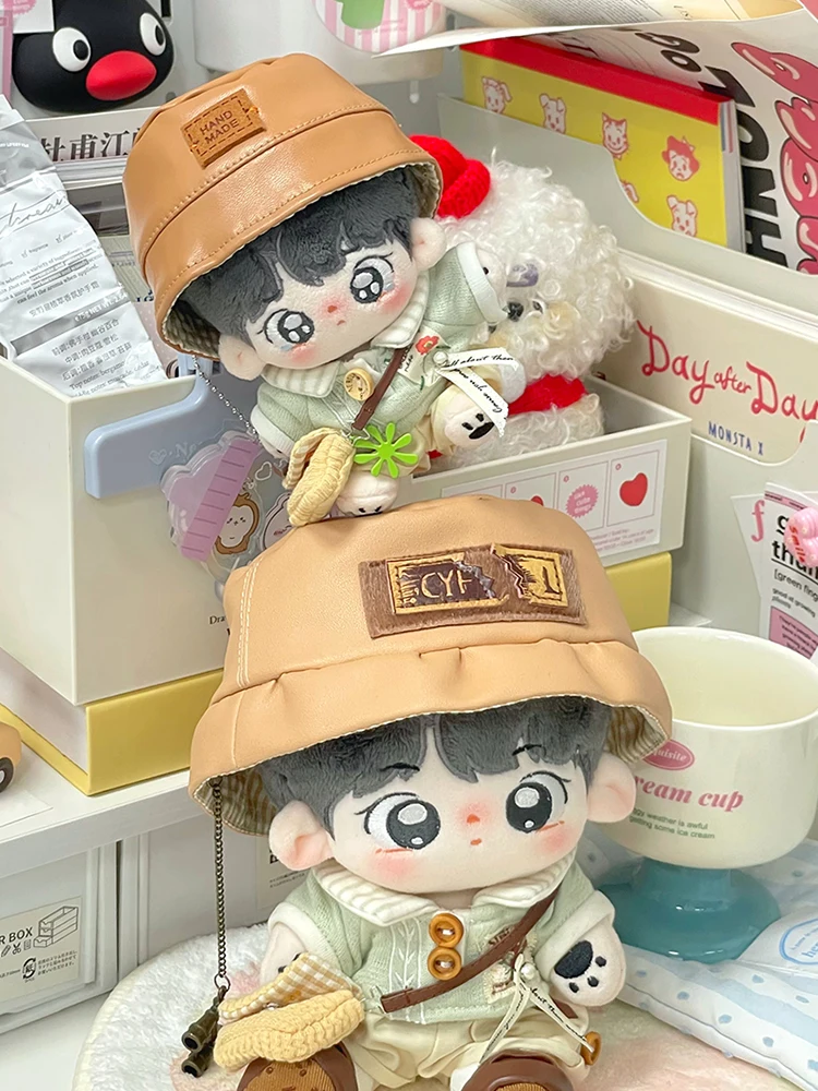 10cm 20cm Doll Clothes Botanist Camping Fisherman Hat Square Flip Bag Stuffed Plushie Plush Doll Accessories Anime Toy Kids Gift