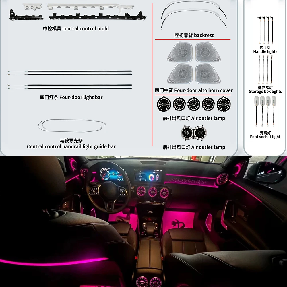 

For Mercedes-Benz CLA W118 2020-2025 LED Ambient Light Car Dashboard Panel LED light Upgrade car accessories Atmosphere Lamp