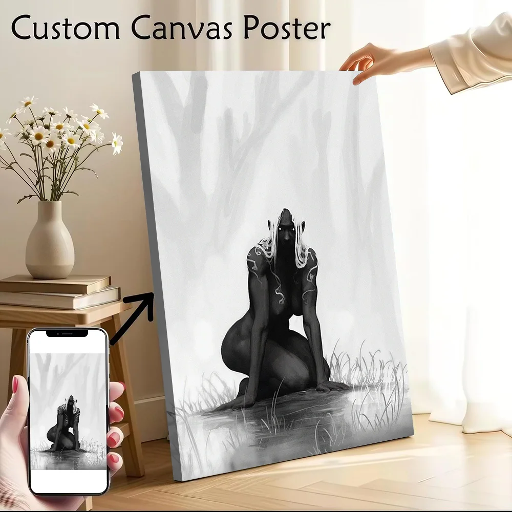 Lonely Drow Canvas Poster Customizable Pictures Wall Art Canvas Painting for Home and Decoration Modern Living Room Paintings