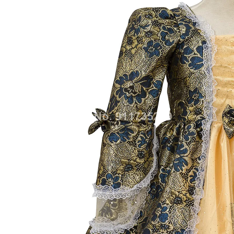 Victorian Vintage Blue Printed Dress for Girls, Children's Costume, Prom  Party Princess Dresses - AliExpress