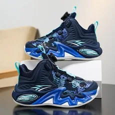 

Children Basketball Shoes Fashion Comfort Soft Leather Autumn Outdoor Training Shoes Sports Field Basketball Boots for Kids