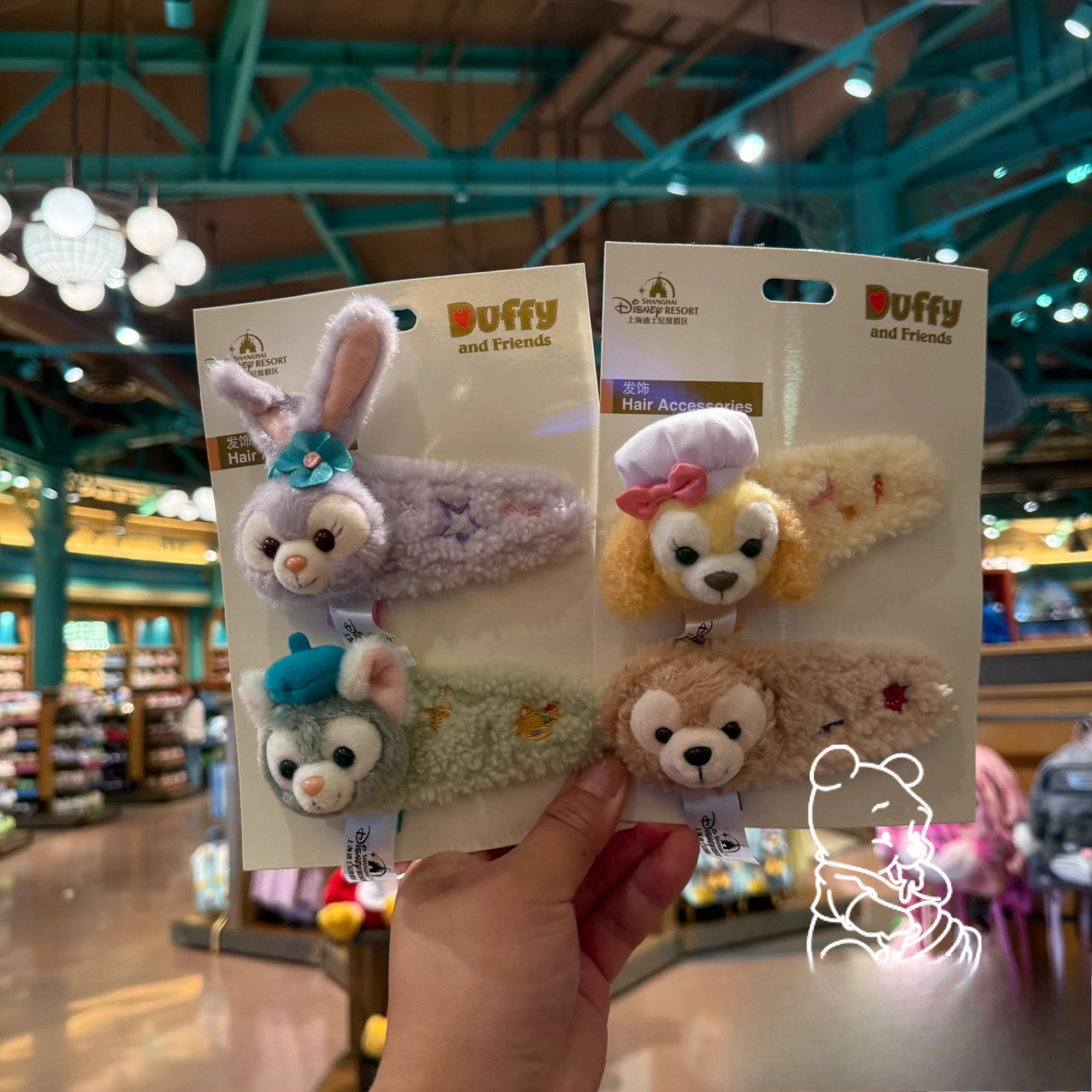 

Оригинальный Шанхай Диснейленд Даффи CookieAnn LinaBell, набор заколок для волос с героями мультфильмов для дочери и подруги, подарок на Рождество и день рождения