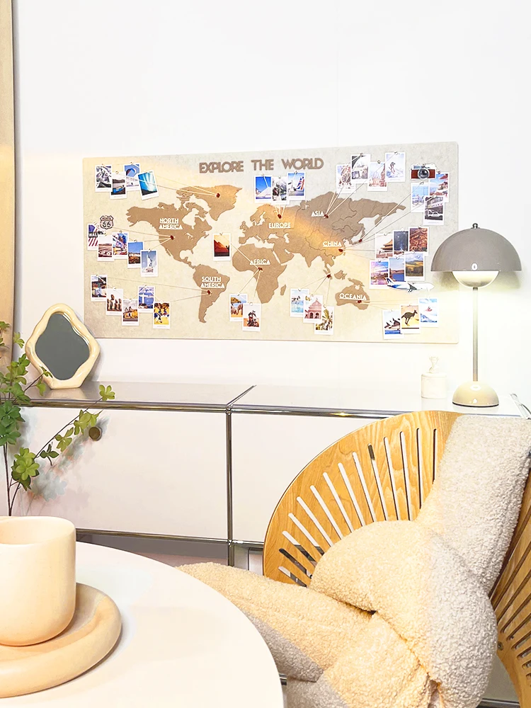 Search World Map Wall Self-Adhesive Sticker 3D Stereo Photo Wall Living Room Television Background Wall Decoration