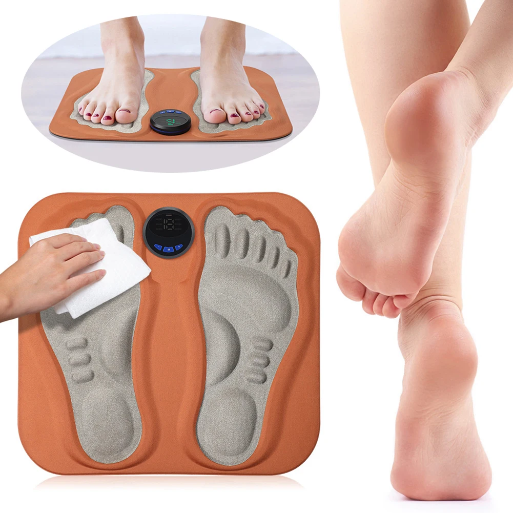 

3D Smart Feet Massage Pad Electric Massage Sole Pad 6 Mode EMS-Foot Massager Circulation Boosters for Relief of Foot Leg Pain