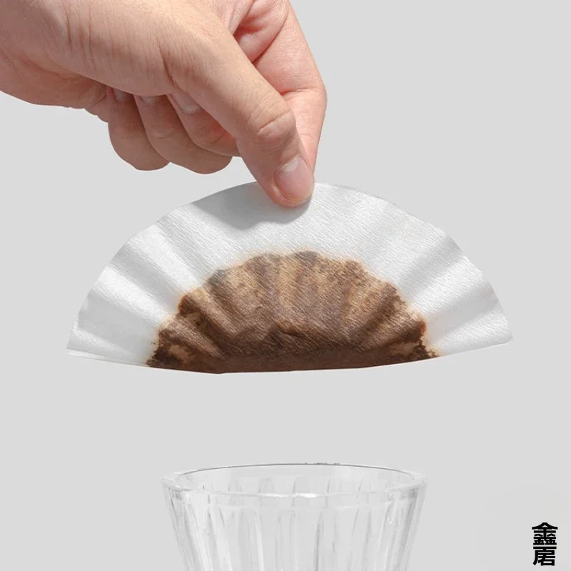 50pcs Pour Over Coffee Filter Papers 50 Sheets;  Fits B75 Coffee Dripper & 1-2 Cups Wave Dripper coffee filter papers