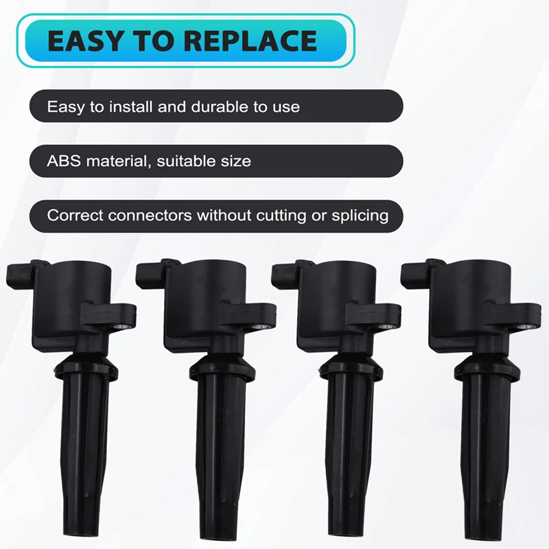 4Pcs Ignition Coil For Volvo C30 S40 S80 V50 Ford Focus 2 1.8L 2.0L Galaxy 2006-2015 Mondeo Transit 2.3L 4M5G12A366BC