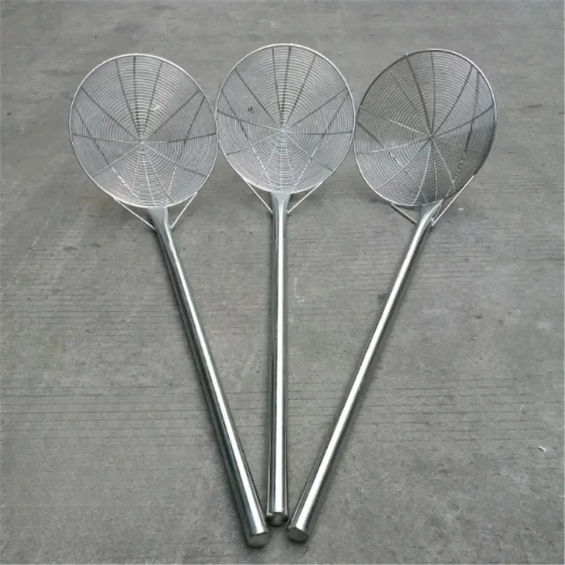 big large long mesh Fried basket Strainers stainless steel Colander Soup Skimmer chef frying scoop noodles sieve canteen turner