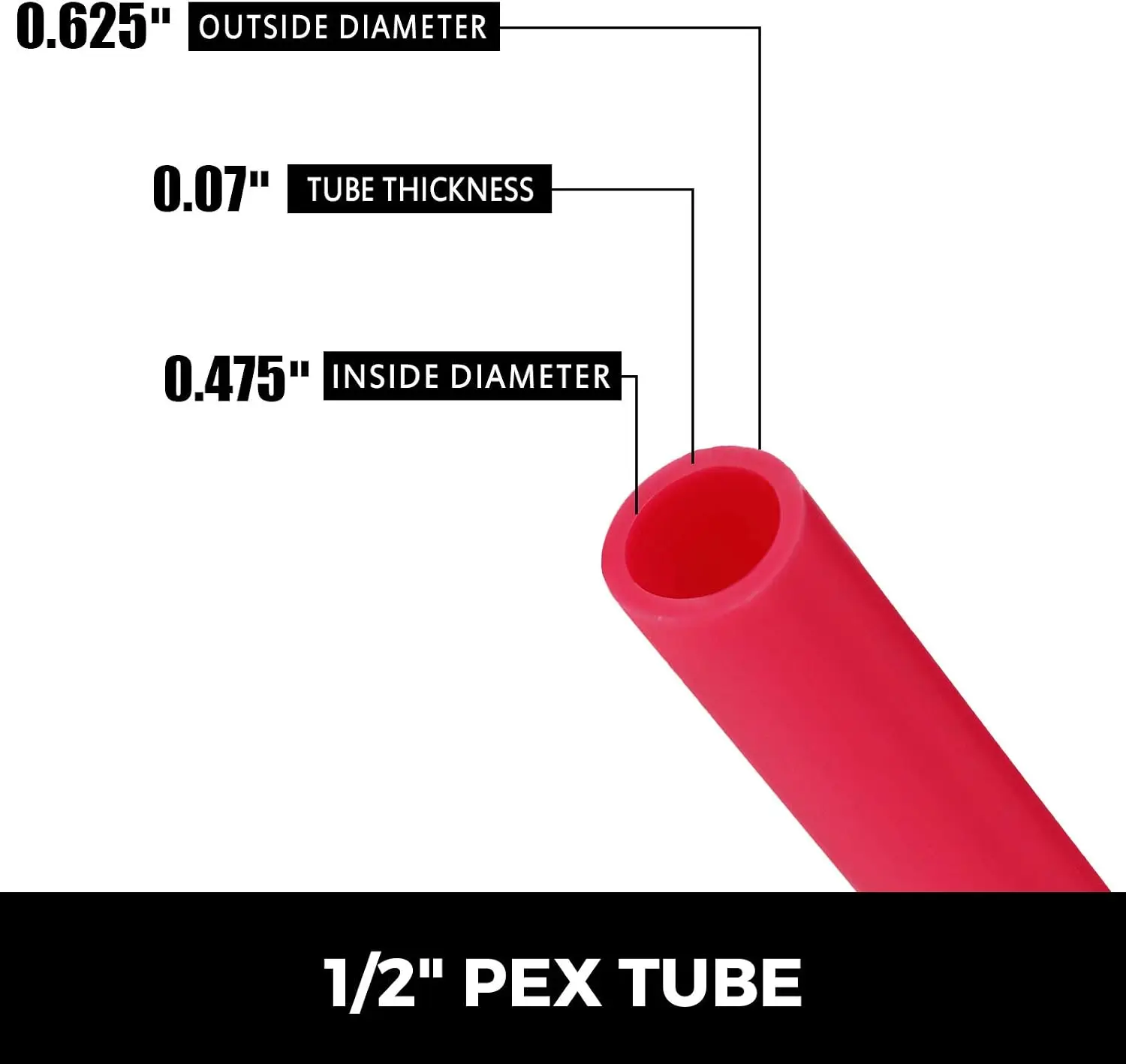 Oxygen Barrier PEX Tubing 900Ft Red 1/2 Inch PEX Pipe Radiant Heat Floor O2 EVOH Pex-B Heat Durable Plumbing Flexible for Reside