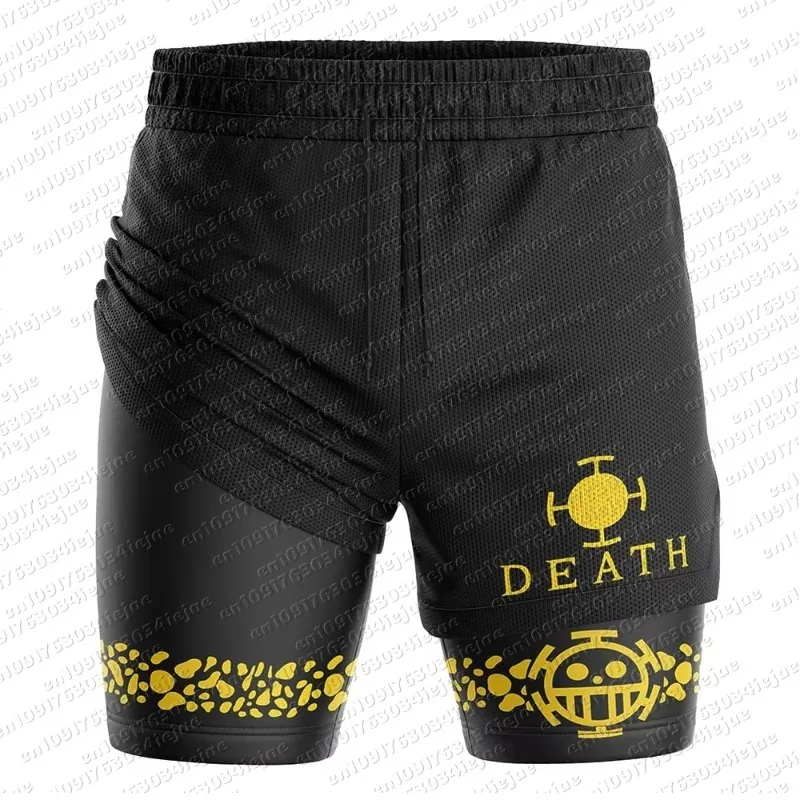 2026 Men's Women Mesh Double-layer Shorts Streetwear Anime Summer 2026 New Y2k Casual Running Workout Quick-drying view 5