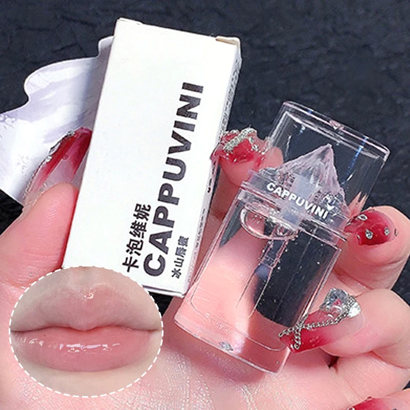 ลิปกลอสไม่มีสีติดถ้วยถ้วยน้ำกระจกไฟความชุ่มชื่น
