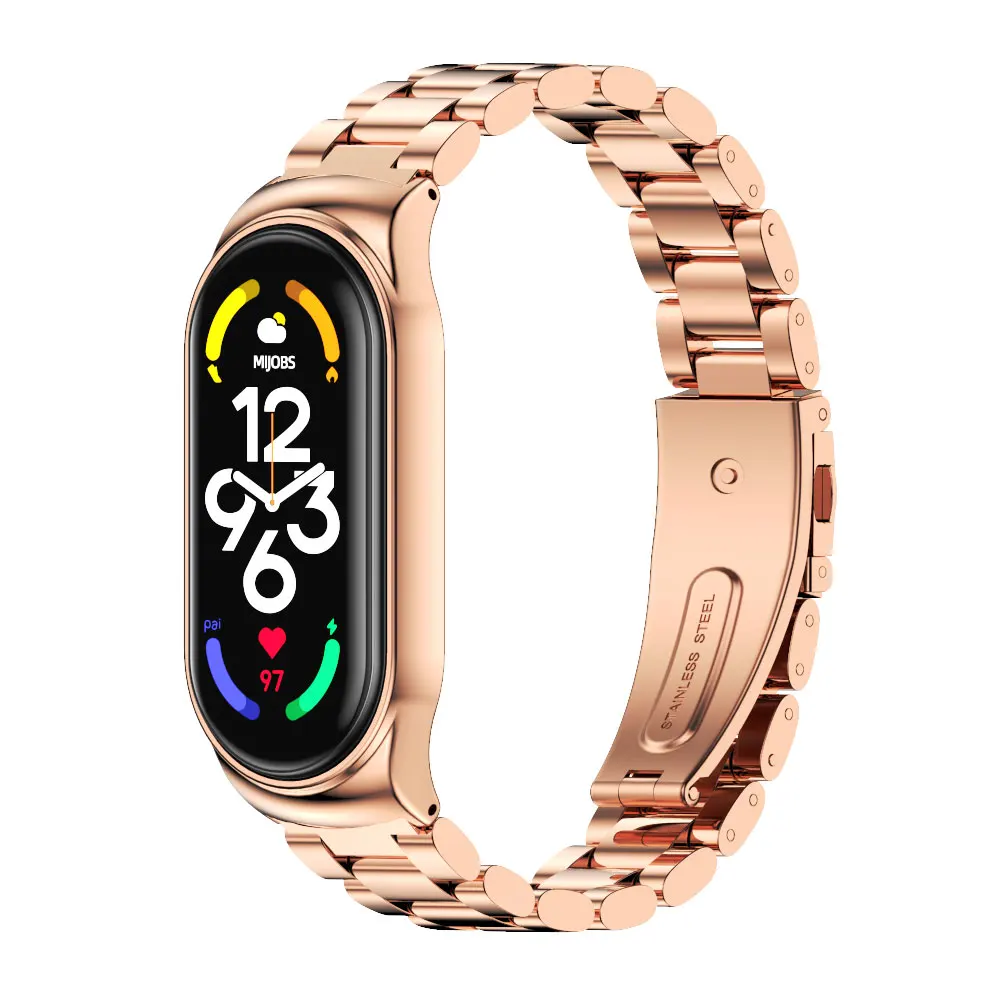 Strap for Mi Band 9 8 7 6 5 4 3 Metal Correa Mi Band 8 Bracelet Opaska Mi Band 7 Wristband Pulseira Miband Watch Bend NFC