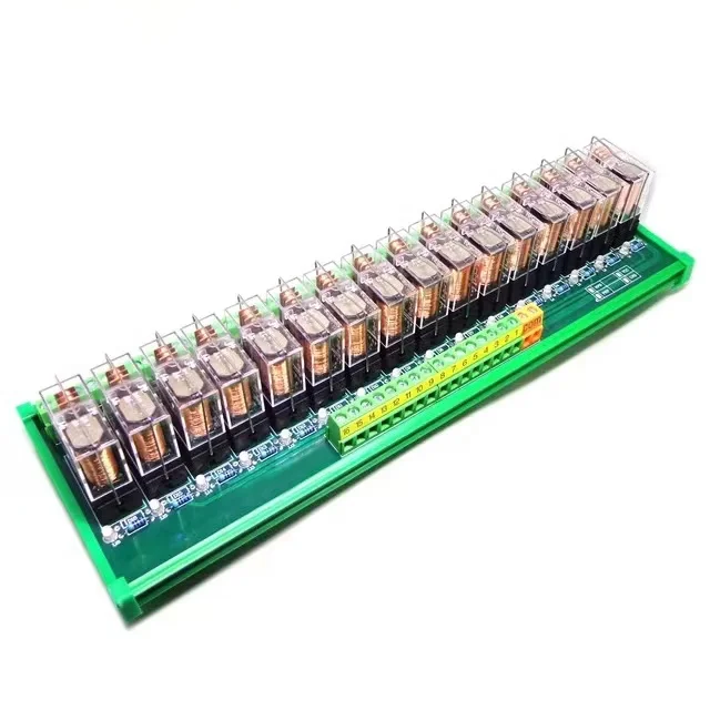 2-16 Channel RELAY PLC 16 ways Relay Module 1NO 1NC G2R-1-E 12V/24V 16A Rail Mount