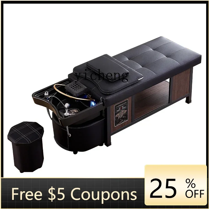 YFY   ceramic basin head treatment shampoo bed water circulation fumigation stainless barber shop hair salon beauty salon