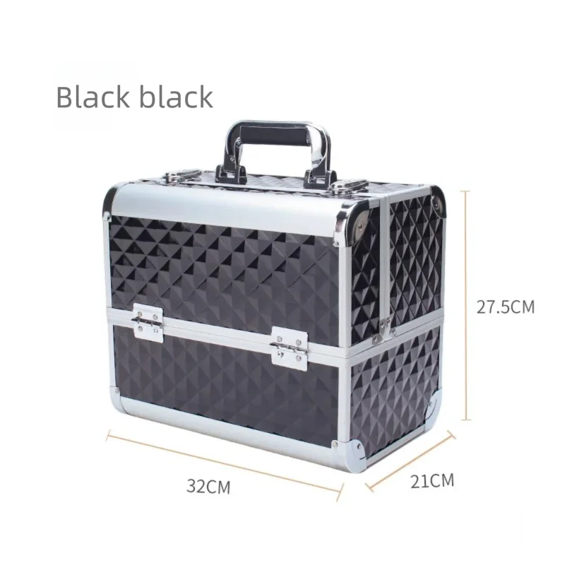 Large-capacity, multi-functional, multi-tiered compartment dedicated portable handbag for makeup storage
