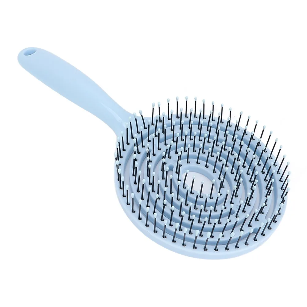Round Shape Hair Detangling Brush Soft Vented Design Straightening Hair Brush Versatile Straightening Salon Hair Comb For Women