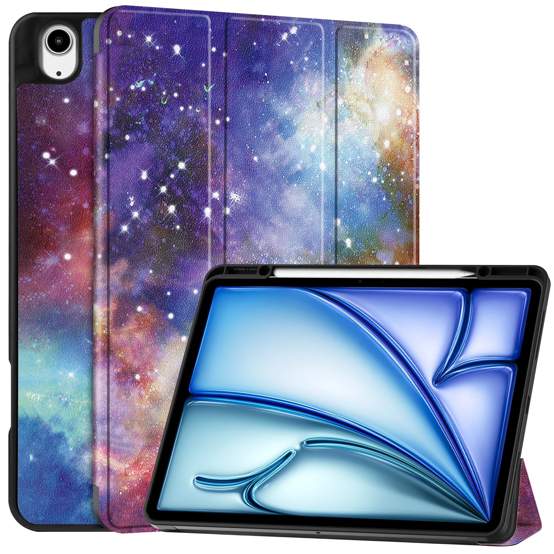 

Чехол-книжка из искусственной кожи для iPad Air 11 2025 2024 и Pro 11 2024 2022, мягкий чехол с защитой от падения и держателем подставки для ручки