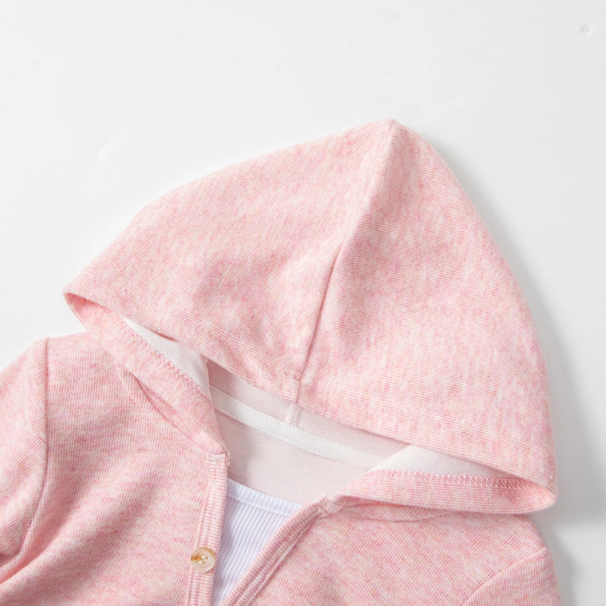 Einfarbiges, langärmliges Kapuzenoberteil und Hose für Mädchen für Frühling/Herbst, lässiges zweiteiliges Set, trendiges Outfit, Kindermode C – Detail 4
