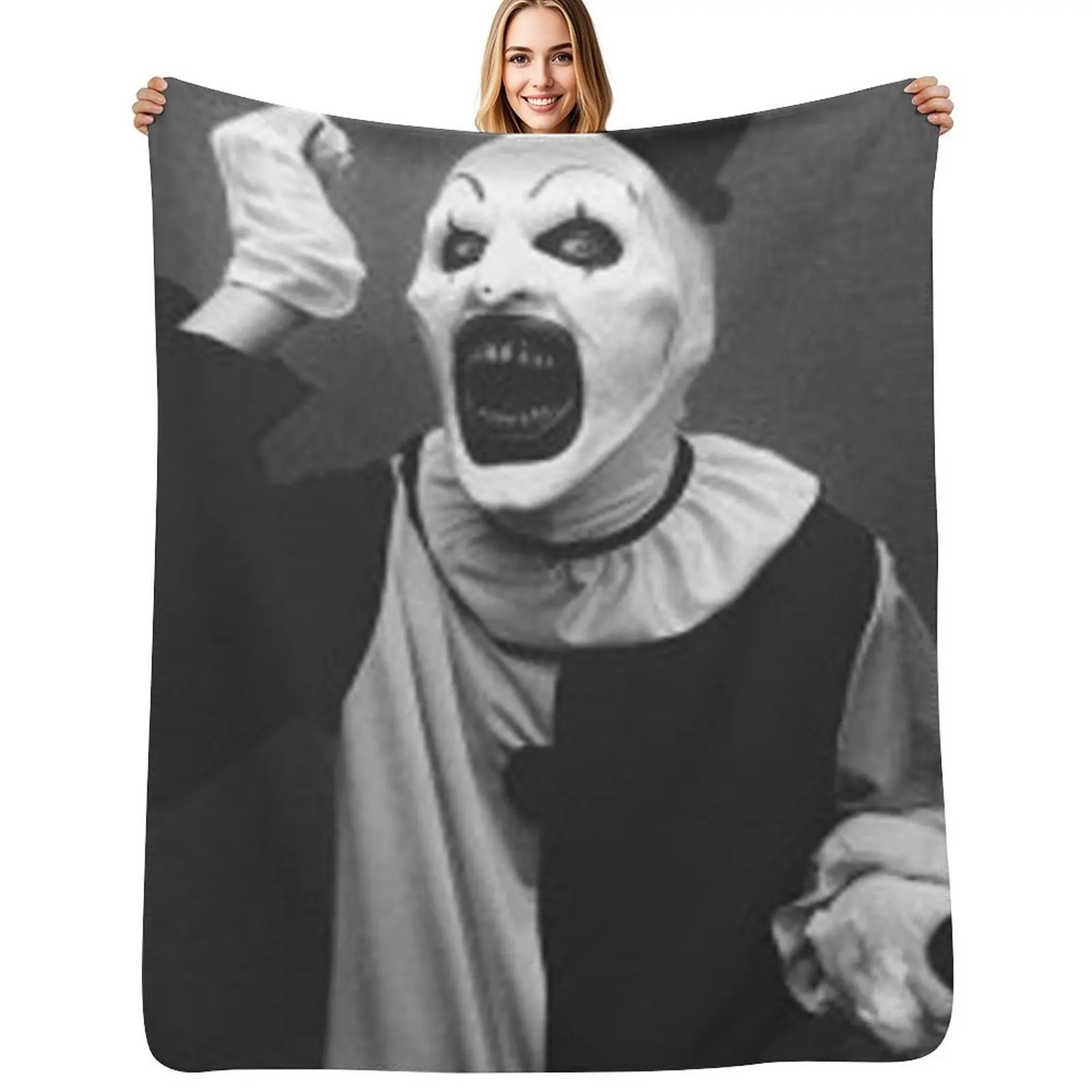New Terrifier Art The Clown Horror Throw Blanket Giant Sofa for winter anime Heavy Thin Flannel Blankets