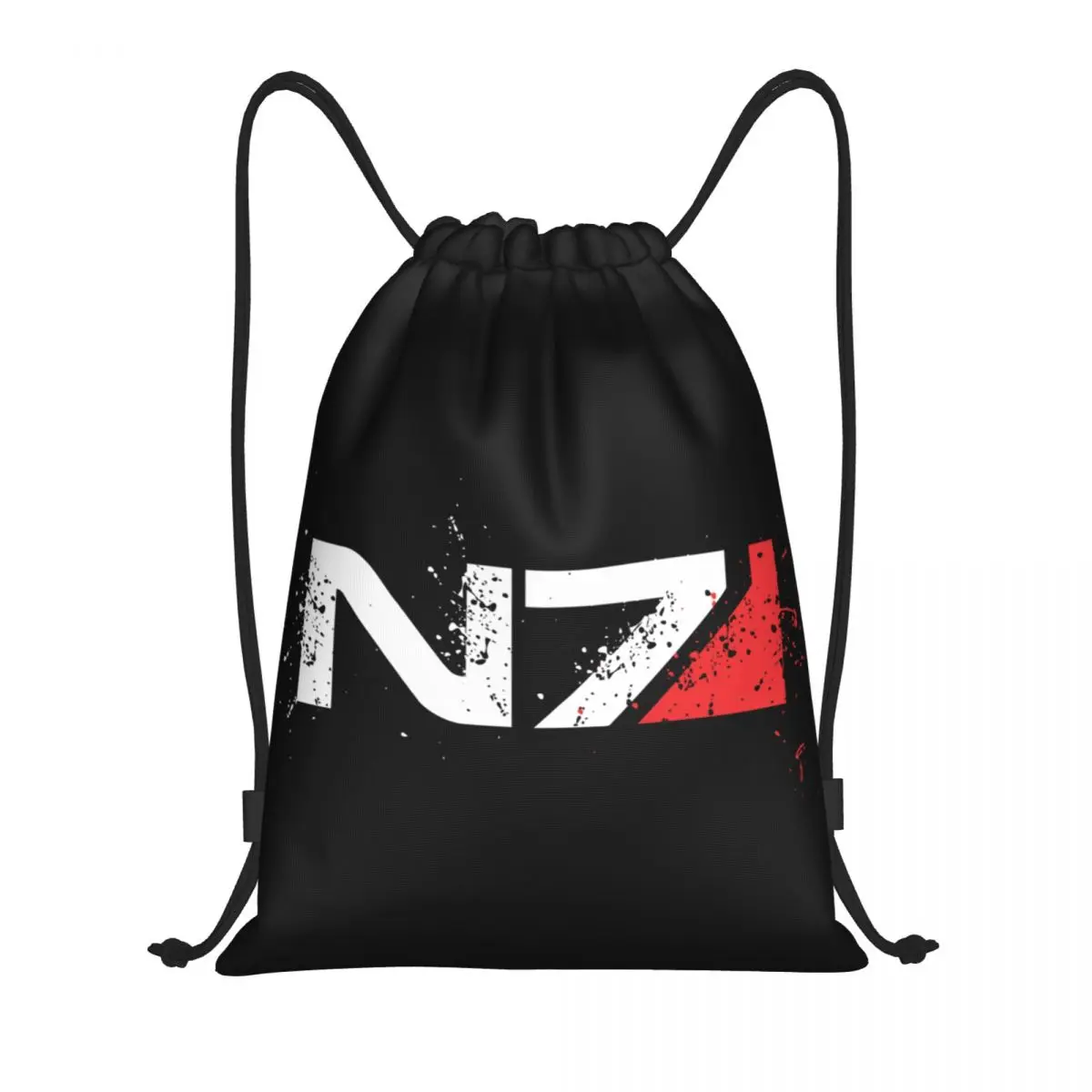 Video Game Mass Effect N7 Drawstring Mochila Sacos Mulheres Homens Aliança Leve Militar Ginásio Esportes Sackpack Sacks para Yoga