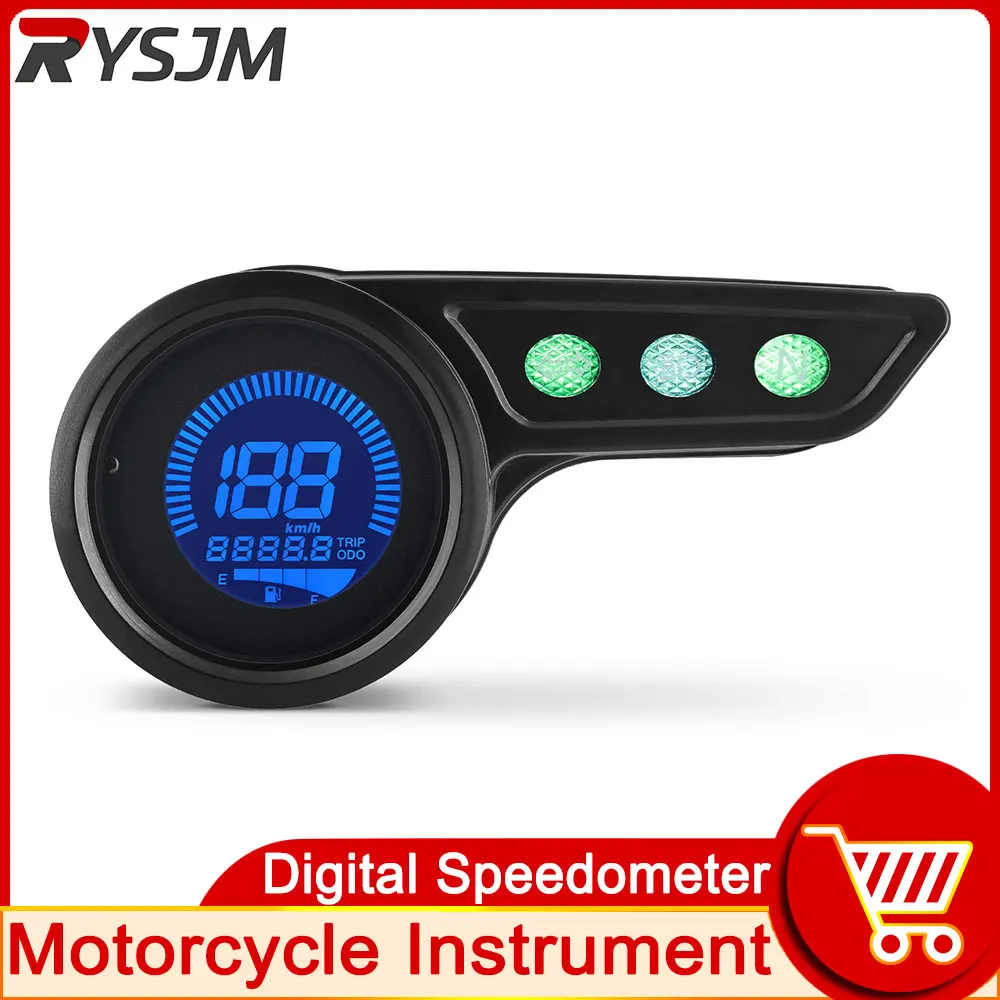 Motorcycle Speed Meter Odometer Retro With 7 Colors Backlight Indicator Speedometer Km/h Odometer Meter Gear TRIP ODO Fuel Level