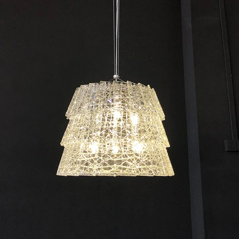 European Creative Dining Room Entrance High-Quality Crystal Chandelier Luxury Hotel Service Center Led Pendant Light