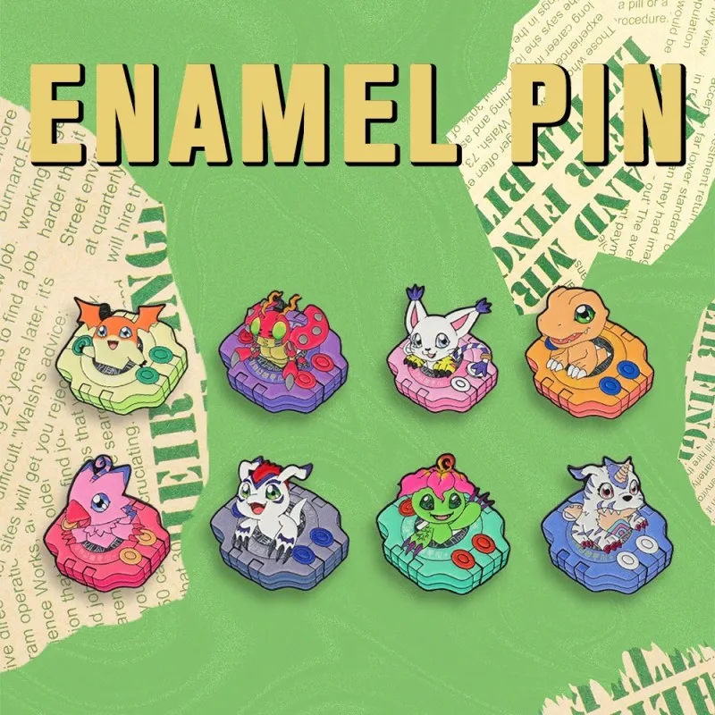 Retro Anime Creature Hard Enamel Pins Colorful Digital Device Design Brooch Badge for Backpack Collectible Lapel Pin Gift