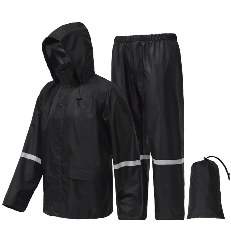 Motorcycle Rain Coat for Men Waterproof Lightweight Rain Gear Jacket Pants Hiking Fishing Rainsuit Motorcyclist Rider Rain