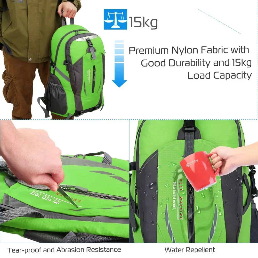 Hiking backpack 36 liters waterproof and light packaging camping outdoor backpack green Outdoor Bags  hiking, climbing, cycling