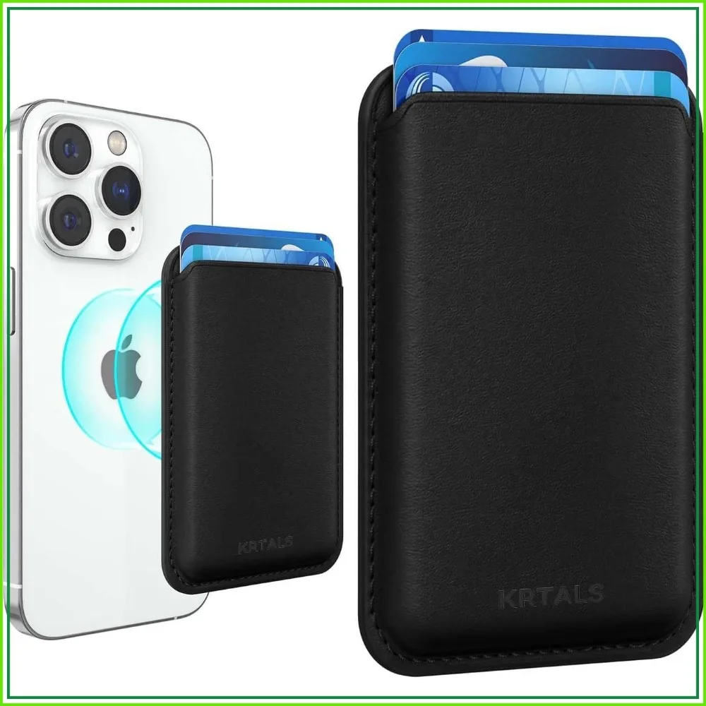 

Stronger Magnetic RFID Leather Mag-Safe Card Holder for iPhone 16 Series, Stick on for iPhone 17/16/15/14/13/12 Pro/Max