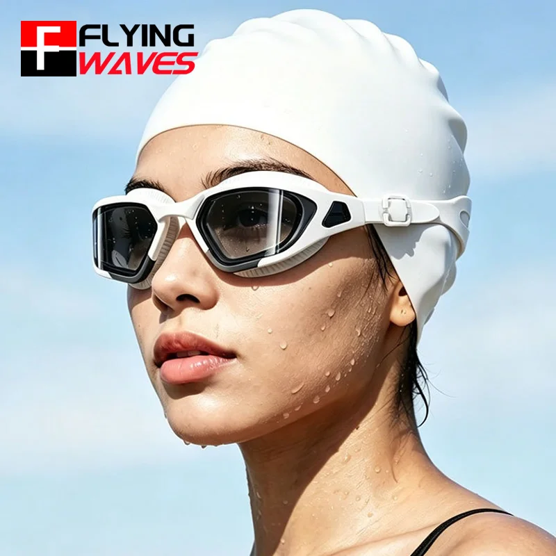 Schwimmbrillen-Set für Erwachsene, abnehmbarer Nasensteg, Silikon-Schwimmbrille, geringer Widerstand, auslaufsicher, für Männer, Frauen, Jugendliche, Pooltraining