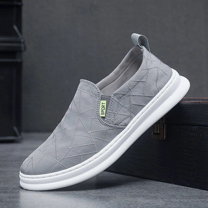 

Мужская парусиновая обувь без шнуровки, летняя дышащая повседневная рабочая обувь, устойчивые к запаху универсальные мужские кроссовки до щиколотки в ленивом Пекине