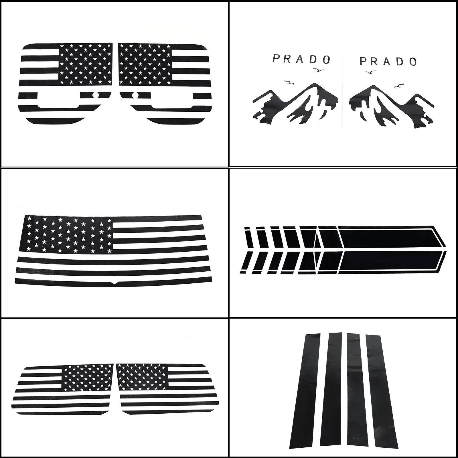 For Toyota Cruiser Prado 2024+ Car Stickers Auto Side Body Sports Vinyl Wrap Decals Exterior Modification Accessories