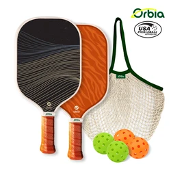 Orbia Sports Pickleball Paddles Set USAPA Approved Glass Fiber Surface 2 Paddles 4 Pickleballs and Carry Net Bag