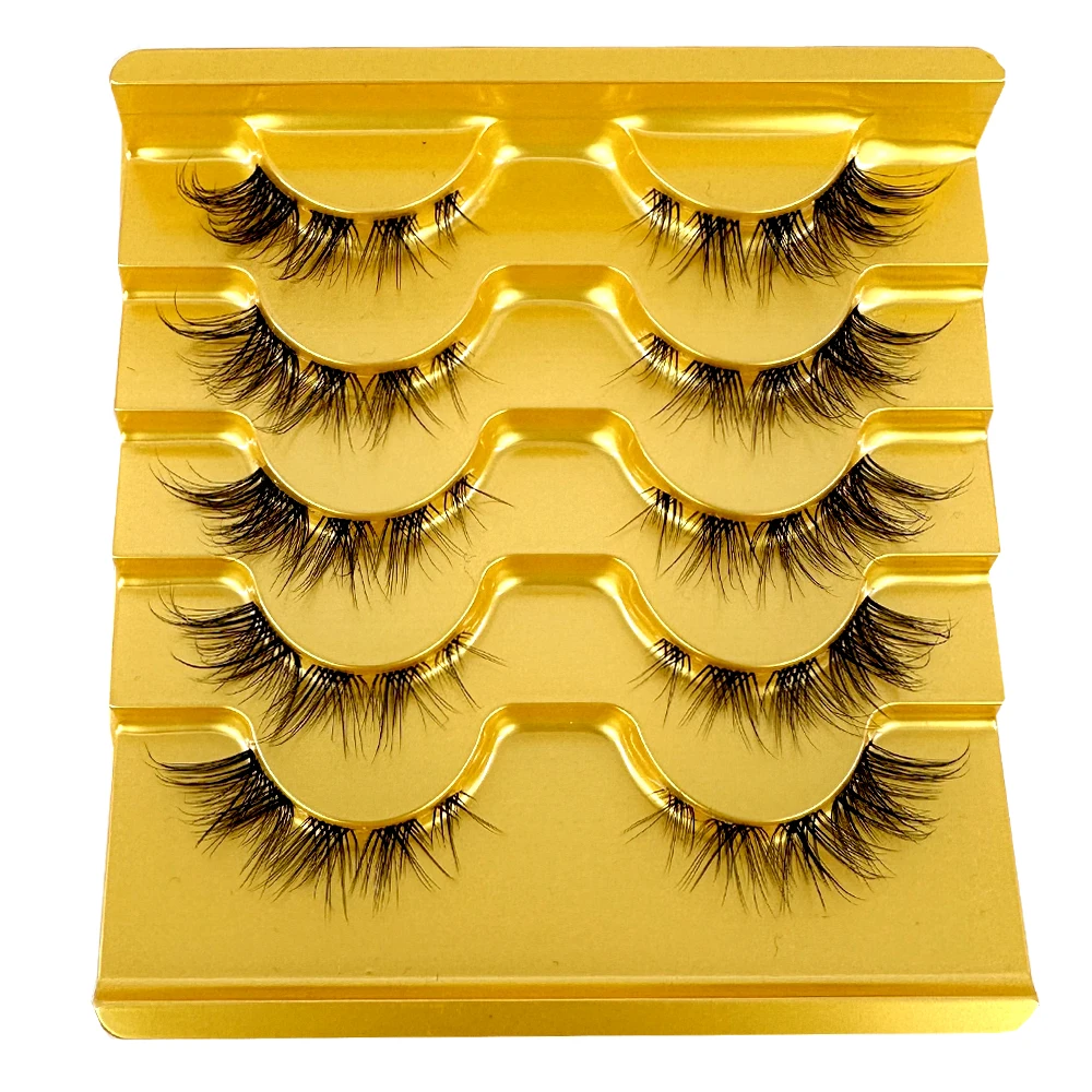 NEW Manga Lashes 5Pairs Eyelashes 3D Mink Lashes Natural Cils Strip Lashes Band Soft Cosplay False Eyelashes Makeup