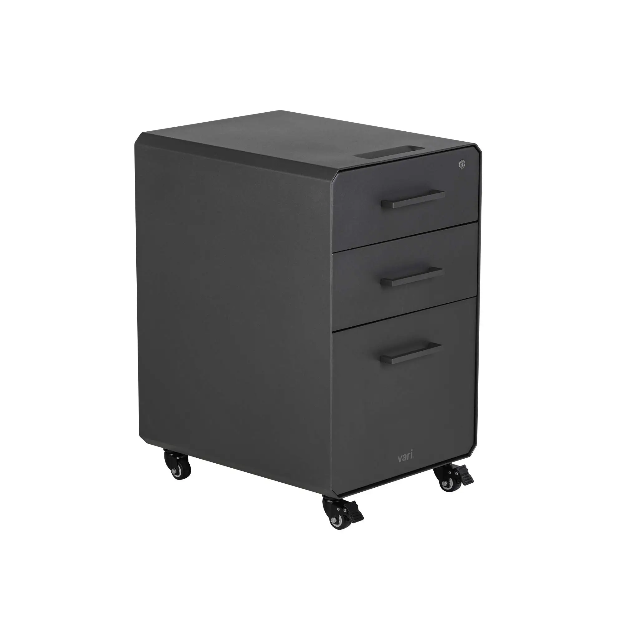 Three Drawer File Cabinet - Mobile Filing Cabinet for Home or Office - Hanging File Storage - Lockable Drawers with