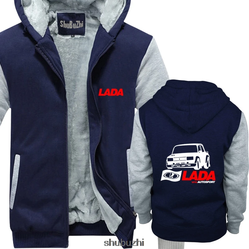 shubuzhi winter Men'S Brand thick jacket Lada VFTS Autosport Rally White or Gray hoodie wrc 2105 2107 WRC sbz3486