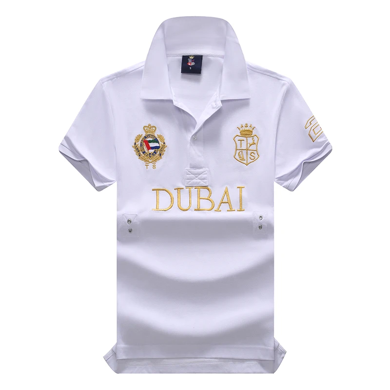 Men\'s polo shirt UAE Dubai short Royal casual  sport party high-end cotton embroidery luxury contrast color original design