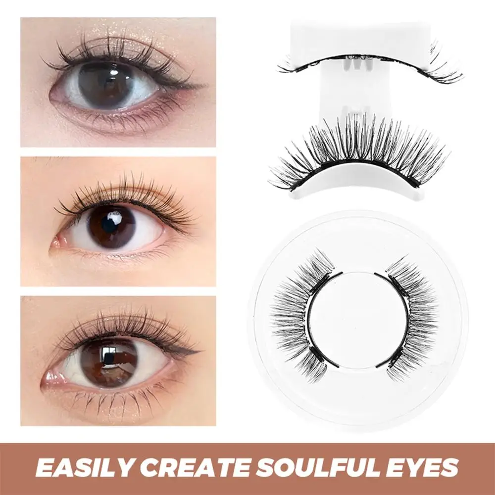 1Pair Natural Look Magnetic Eyelashes Easy to Wear Reusable Magnetic Lashes Kit Wispy Magnetic Eyelashes with Applicator