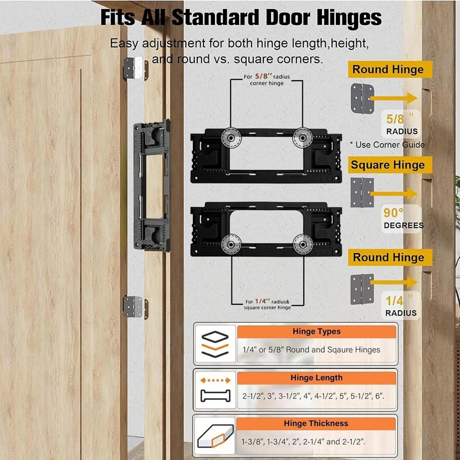 Professional Door Hinge Jig Efficient Cutting Mortiser Template Router Kit for Precise Door Hinge Fitting