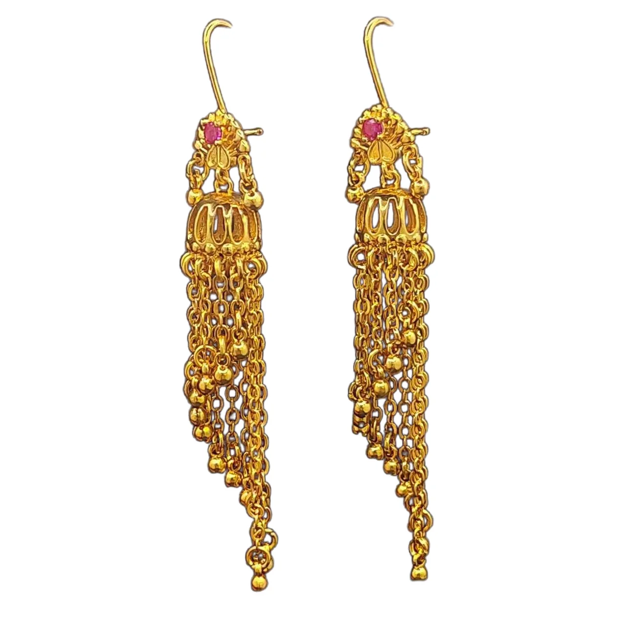 New Bohemia Style Women\'s Earrings Indian Ethnic Gold Plated Brass Long Chain Tassel Earring Vintage Jewellery Ear Decoration