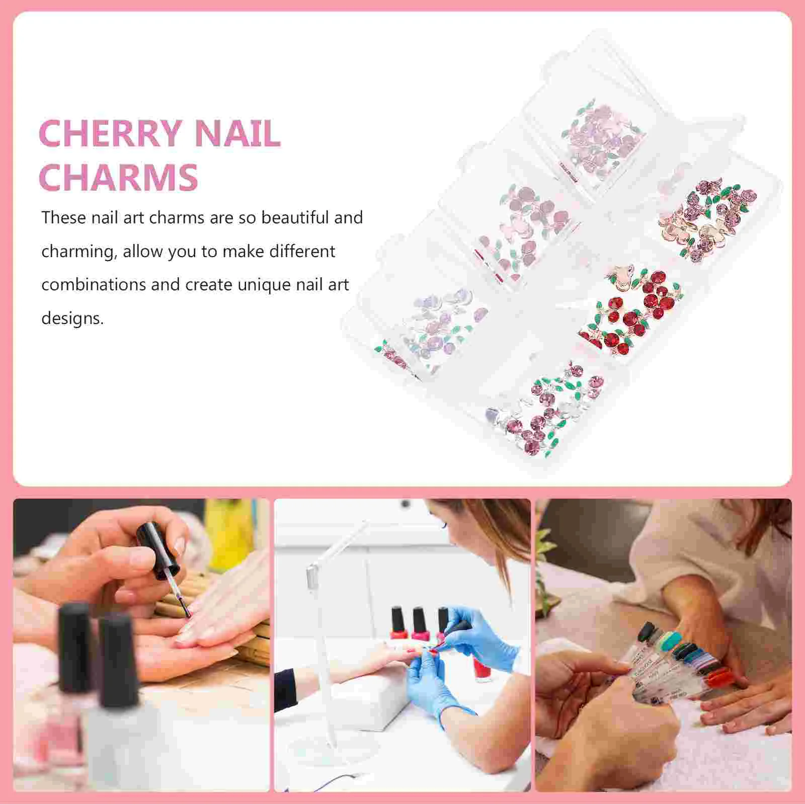 Shiny Planet Nail Charms Rhinestone Accessories Fruit Cherry Jewels Three-dimensional Alloy