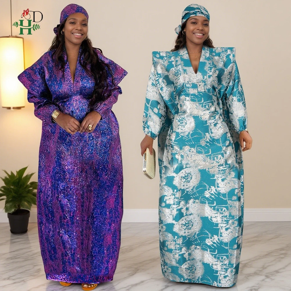 2025 Abiti da sera africani per le donne Moda Djellaba Musulmano Robe Abaya Abito da festa di nozze Nigeriano Viola Boubou Abbigliamento