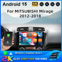 Android 15 Car Radio For Mitsubishi Mirage Attrage 2012-2018 Space Star 2014 GPS Navigation Carplay Multimedia Player 2 din