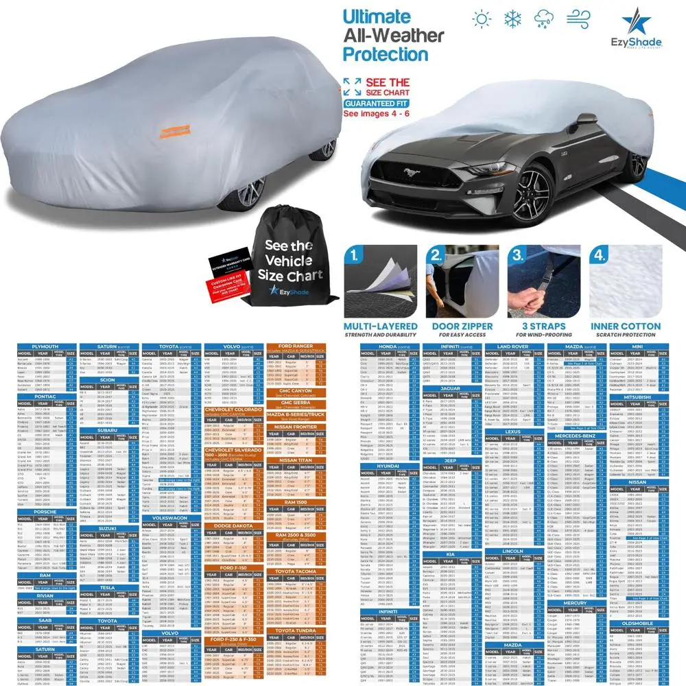 

10-Layer Waterproof Outdoor Car Cover - Universal Fit for All Weather Protection and Durability