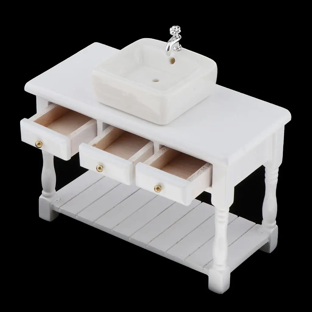 

1:12 Ceramic Wash Basin for Dollhouse Furniture Scenery Accessory