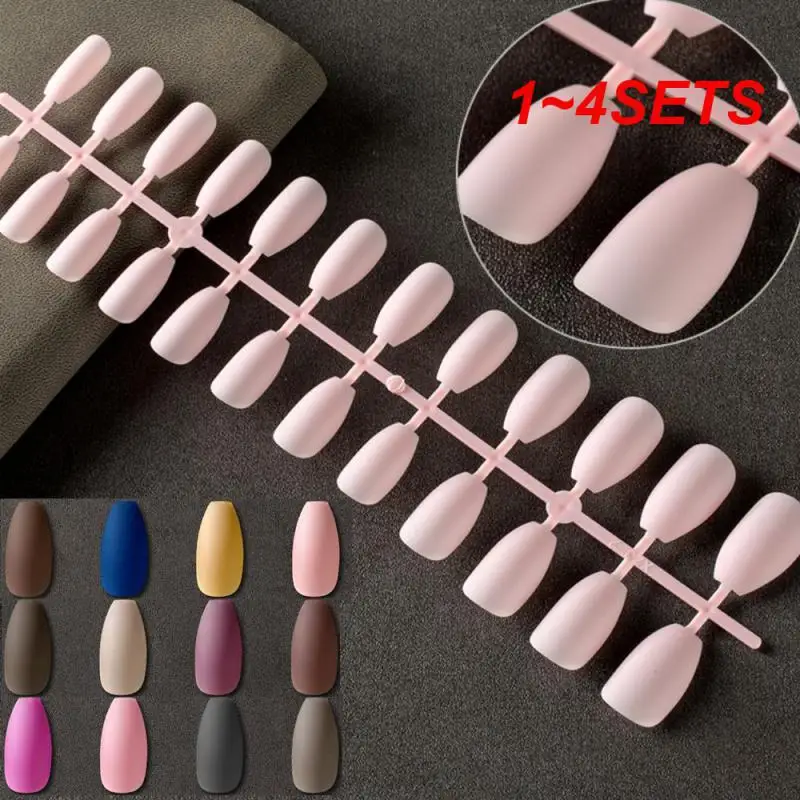 1~4SETS Frosted Full Cover Easy Application And Removal Time-saving Detachable False Nails For Everyday Wear False Nails