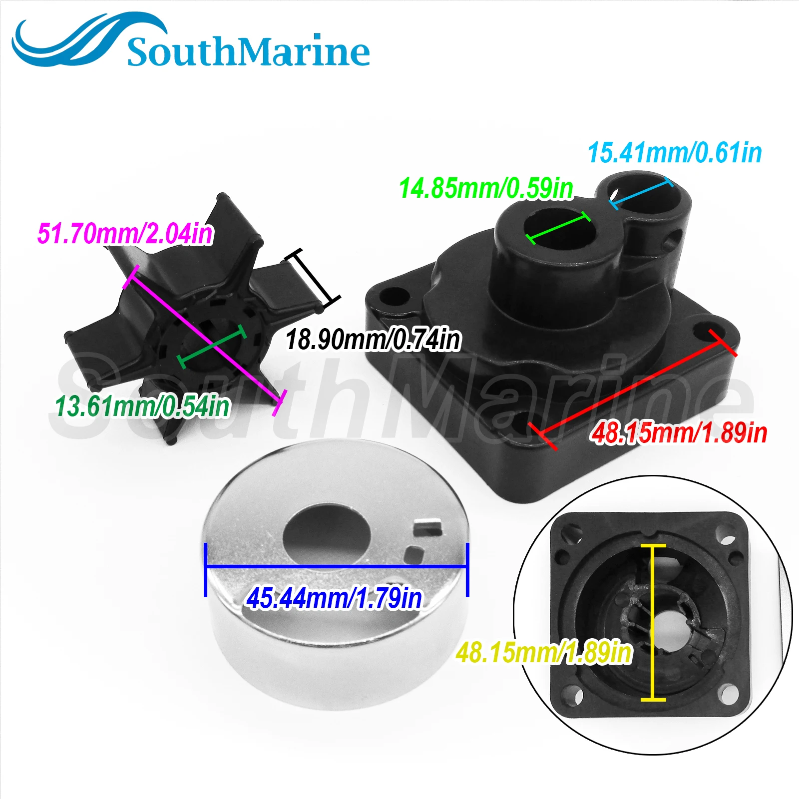 Boat Motor 6L2-W0078-00 18-3431 Water Pump Repair Kit with Housing 6L2-44311-00 6L2-44311-01 18-3486 for Yamaha 20HP 25HP