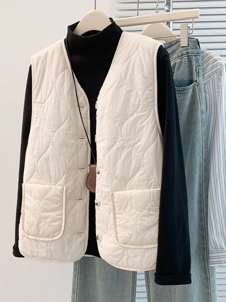 

Элитный стеганый жилет из овечьей шерсти для женщин, осенне-зимний, двусторонний, верхняя одежда, многослойный, с наплечниками